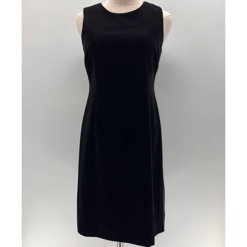 Tommy Hilfiger Black Velvet Sleeveless Lined Jumper Shift Dress-4